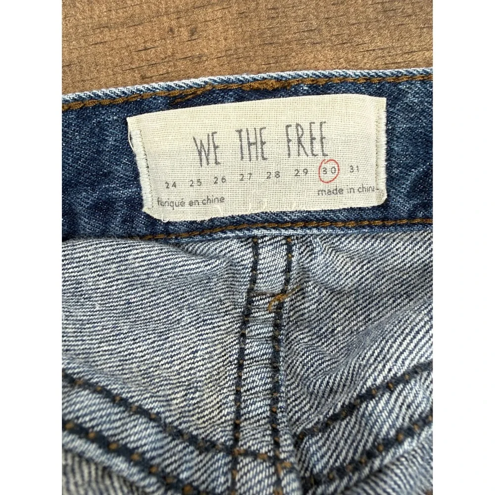 We The Free Denim Cutoff Shorts Women's 30 Distressed Raw Hem Festival Y2K Boho - Picture 4 of 6